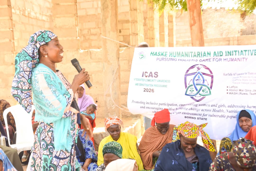 Community awareness and sensitisation session led by HHAI in Borno State